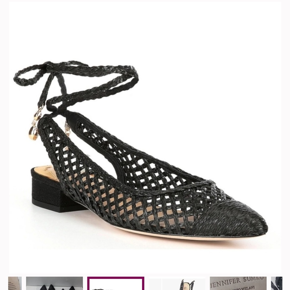 Antonio Melanix Jennifer Sumko Newport Woven Lace-Up Dress Flats